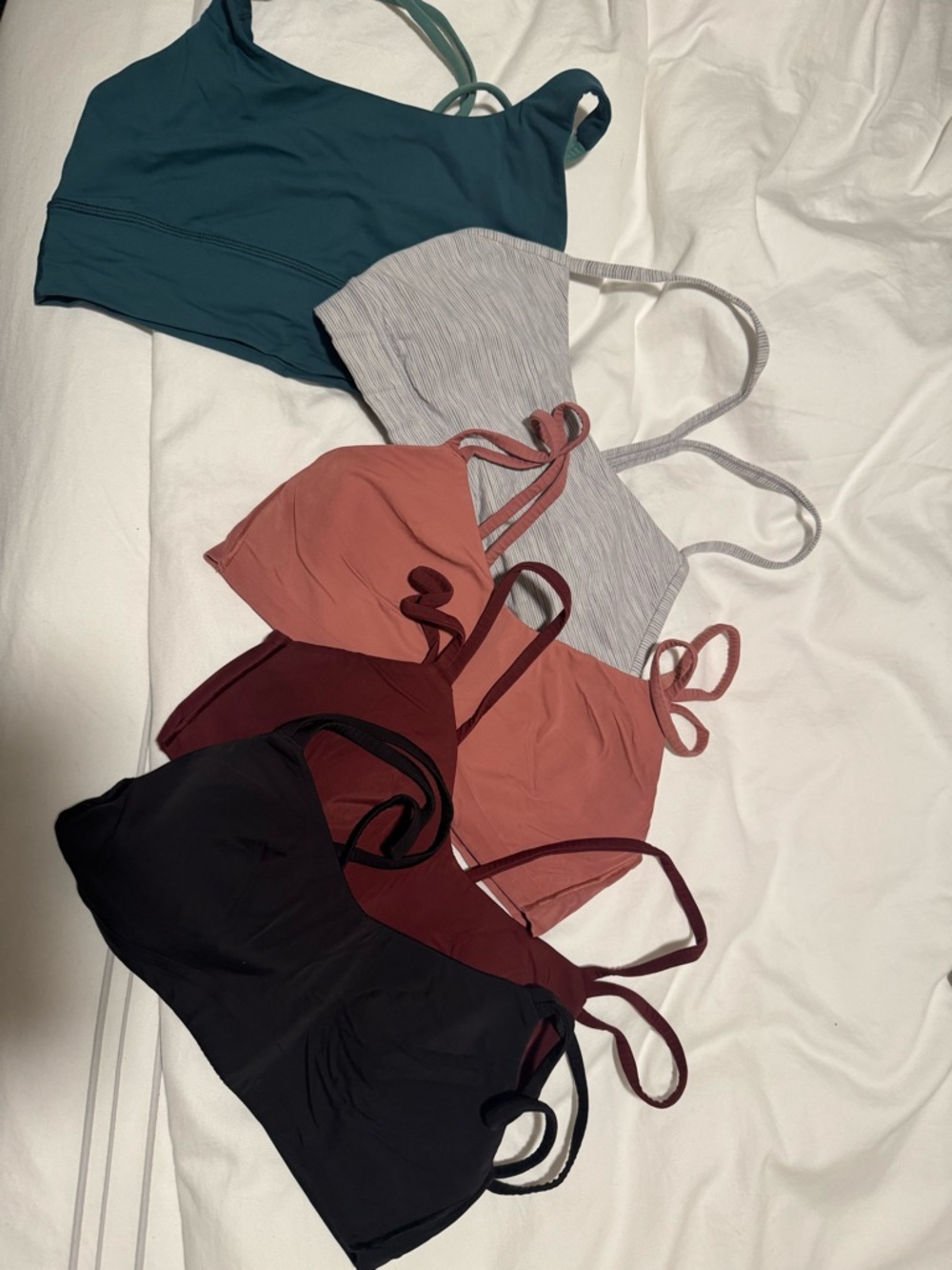 LuluLemon Sportsbra Bundle size 6- Teal, Gray, Terracotta, Burgundy, Black